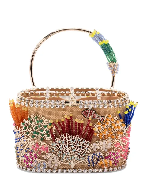 Rosantica Holli beaded coral-reef mini tote bag