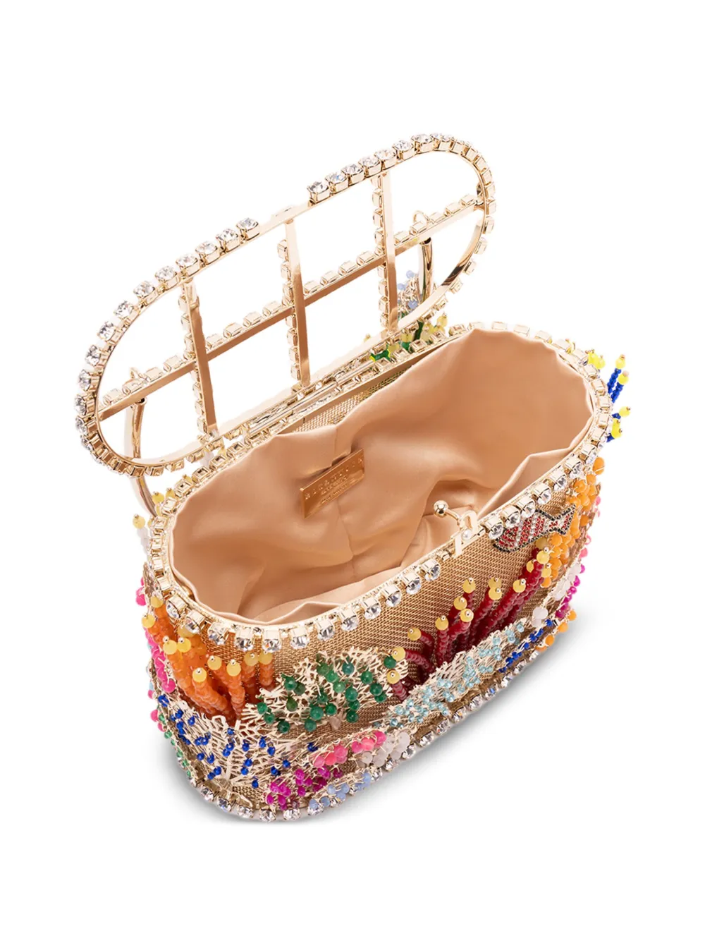 Rosantica Holli beaded coral-reef mini tote bag Beige