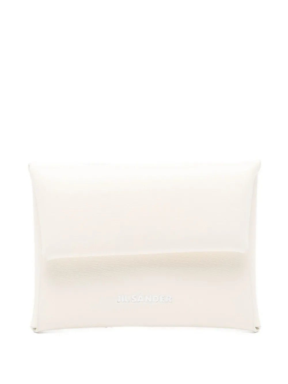 Jil Sander Folded Leather Wallet In White