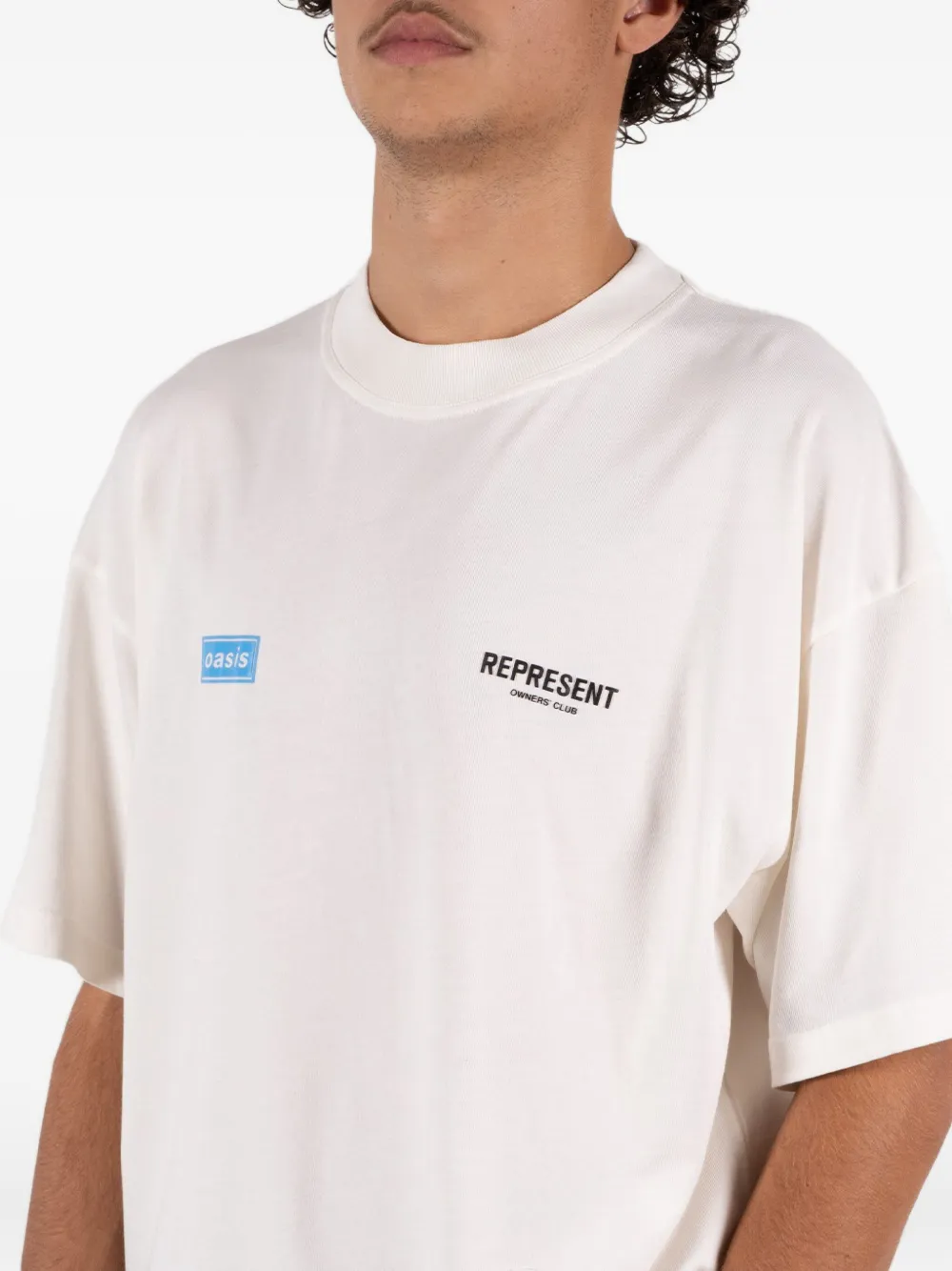 Represent x Oasis T-shirt met grafische print Wit