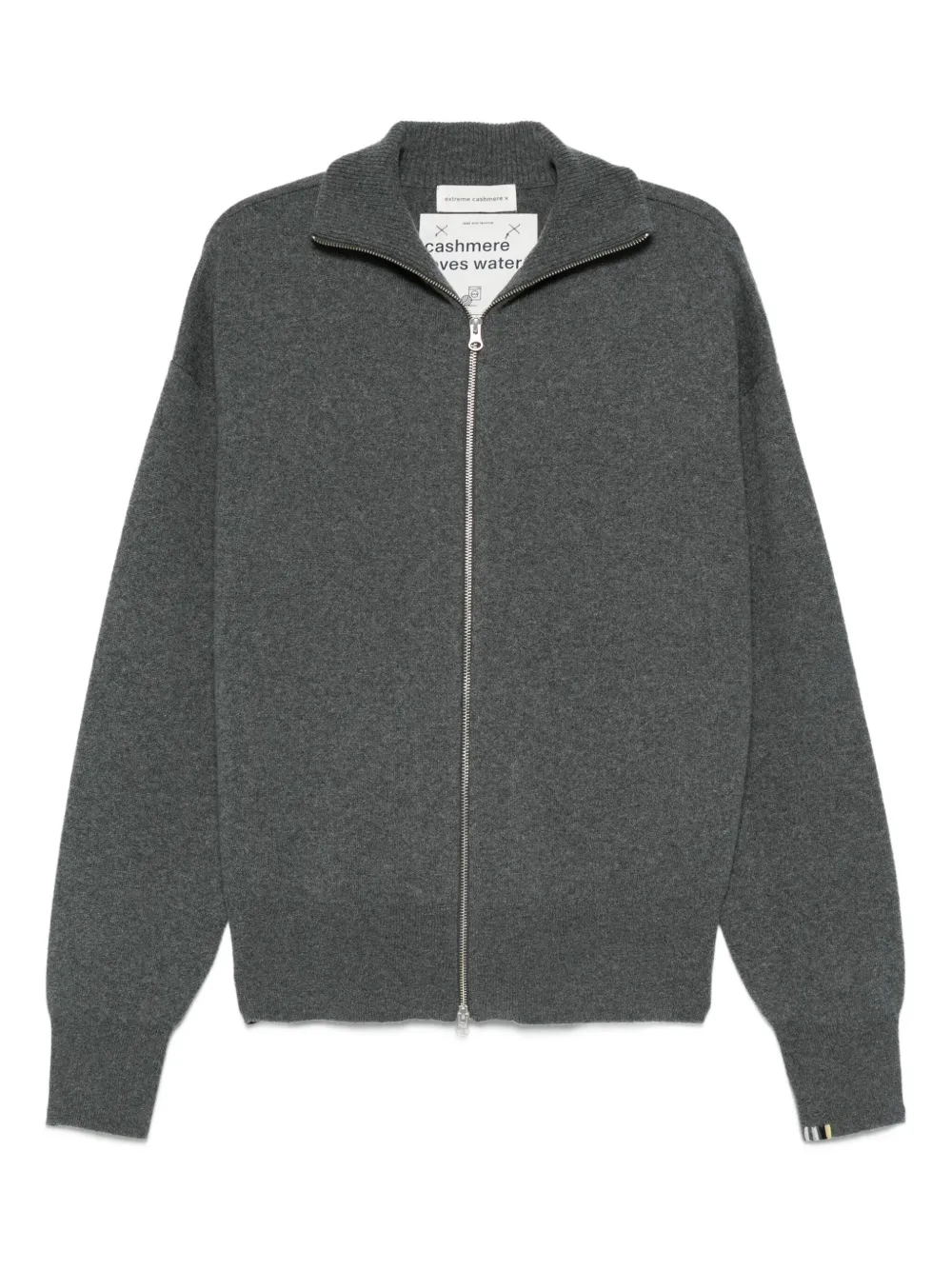 extreme cashmere zip-front cashmere cardigan | Grey | Image 1