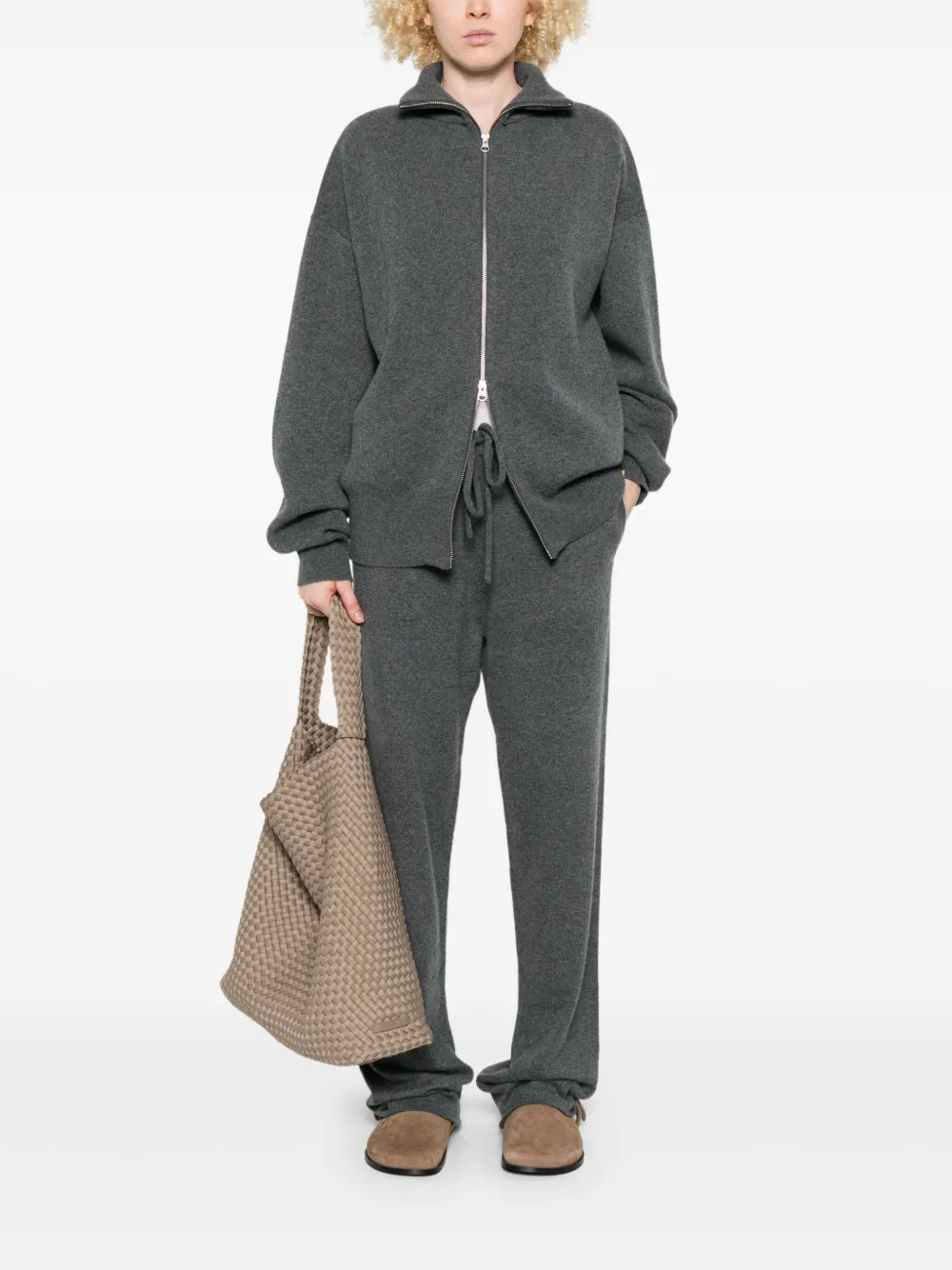 extreme cashmere Kasjmier vest met rits Grijs