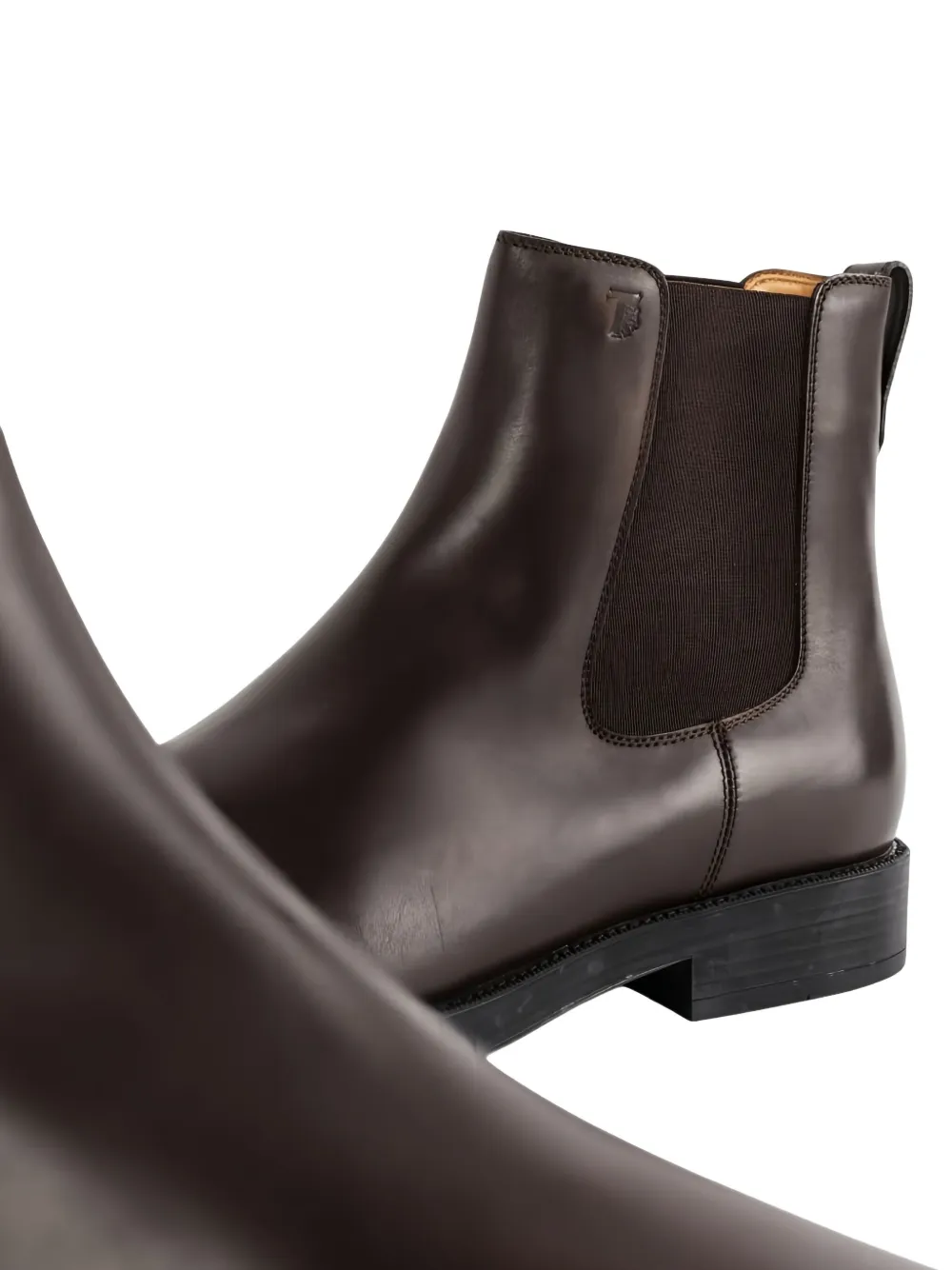 Tod's El Formale Brown Leather Ankle Boots In Brown