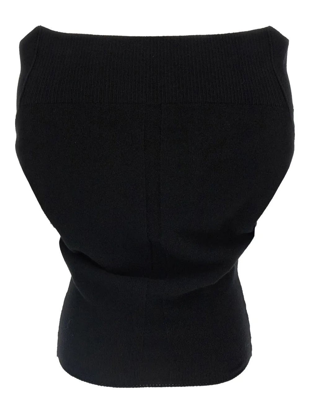 Rick Owens off-shoulder draped knitted vest Zwart