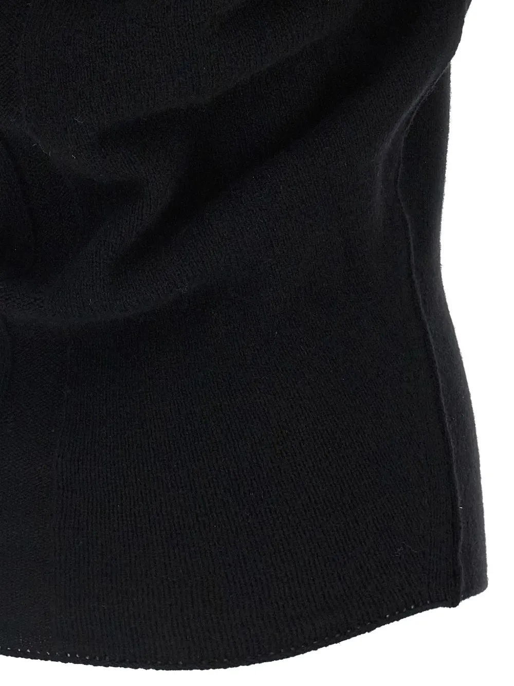 Rick Owens off-shoulder draped knitted vest Zwart