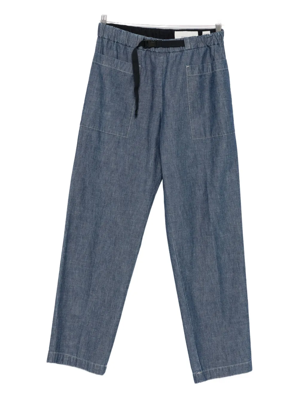 drawstring patch-pocket trousers