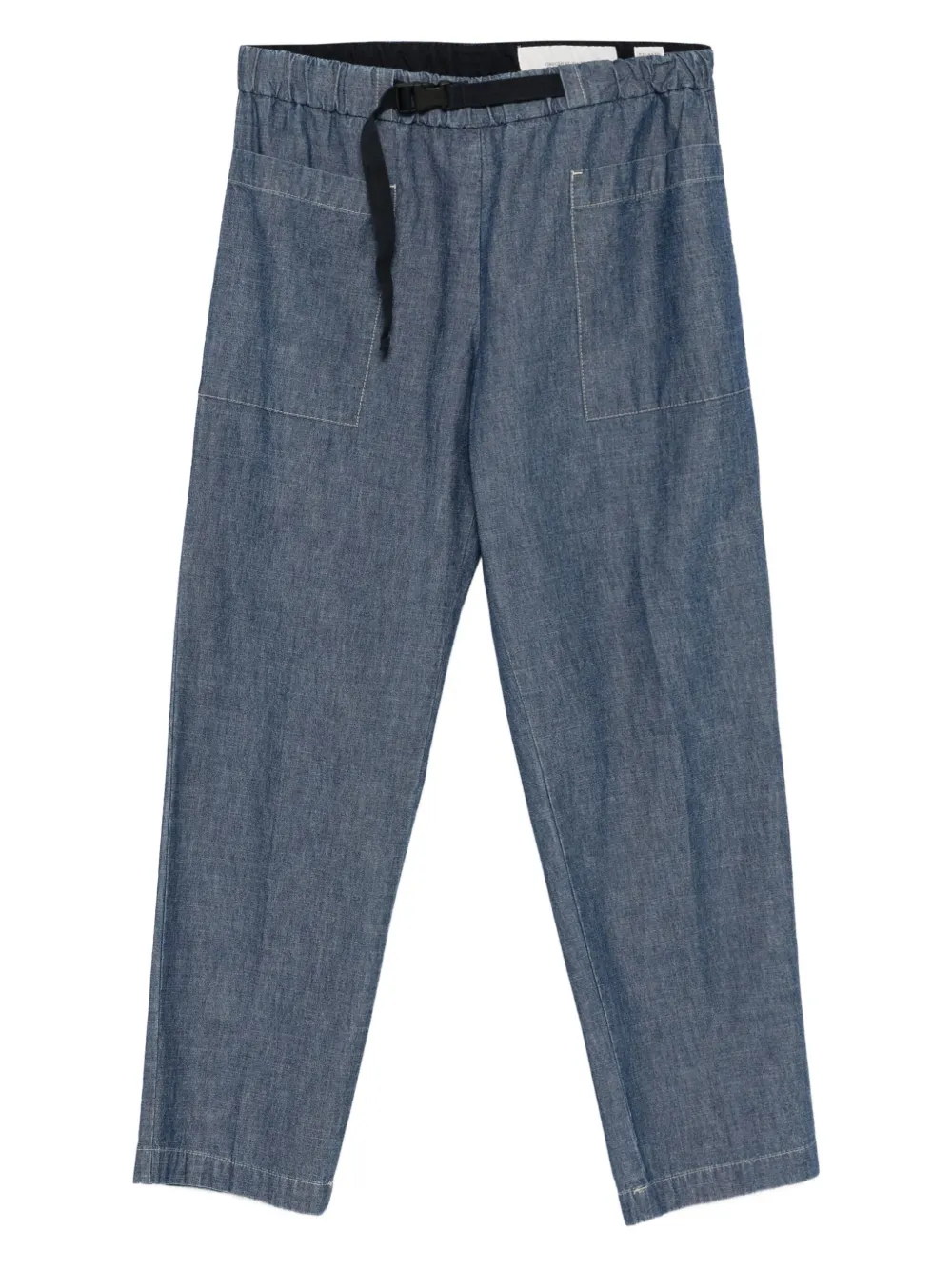 drawstring patch-pocket trousers