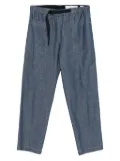 original vintage style drawstring patch-pocket trousers - Blue
