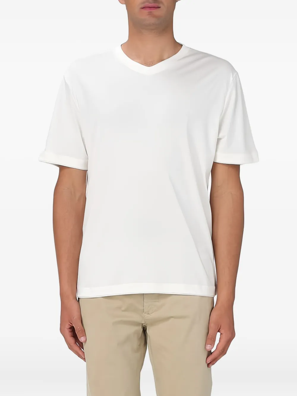 Eleventy playera con cuello en V | blanco | Image 1