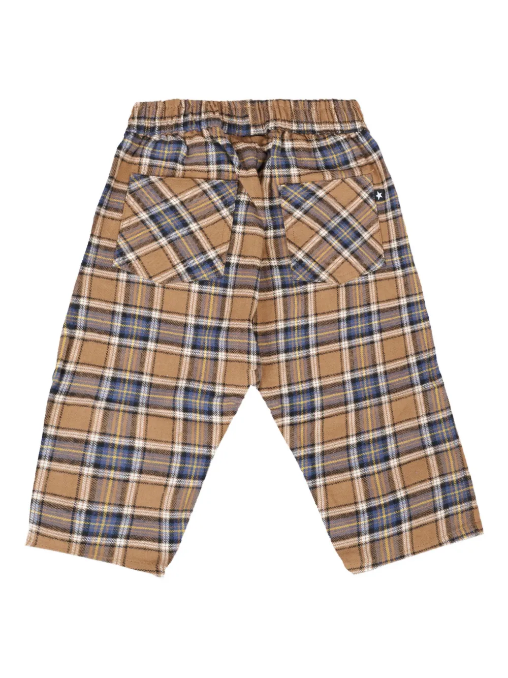 Molo checked-pattern elastic-waist trousers MARRONE