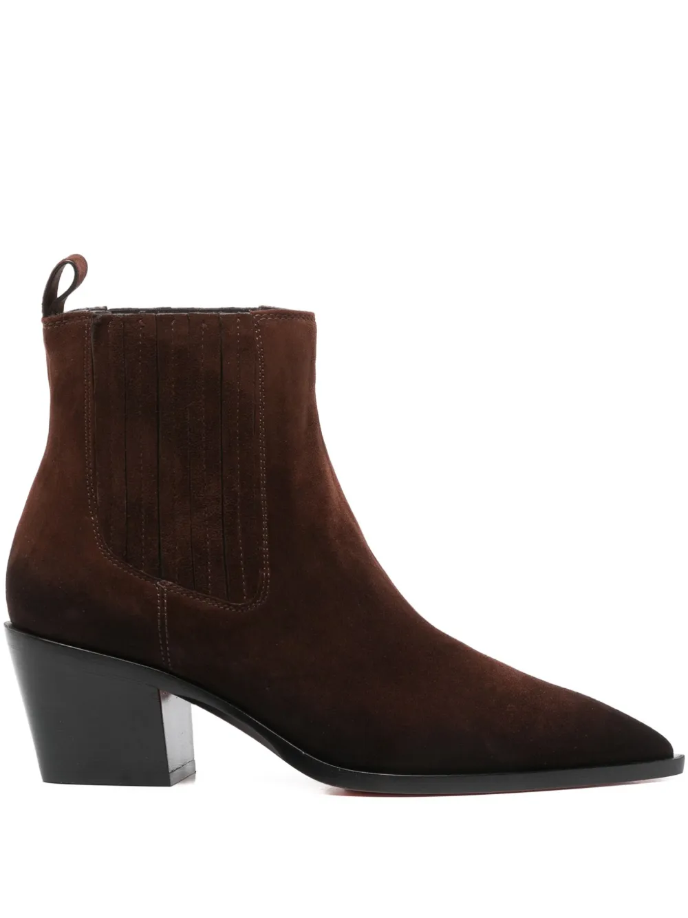 Santoni 60mm pointed-toe block-heel boots Brown