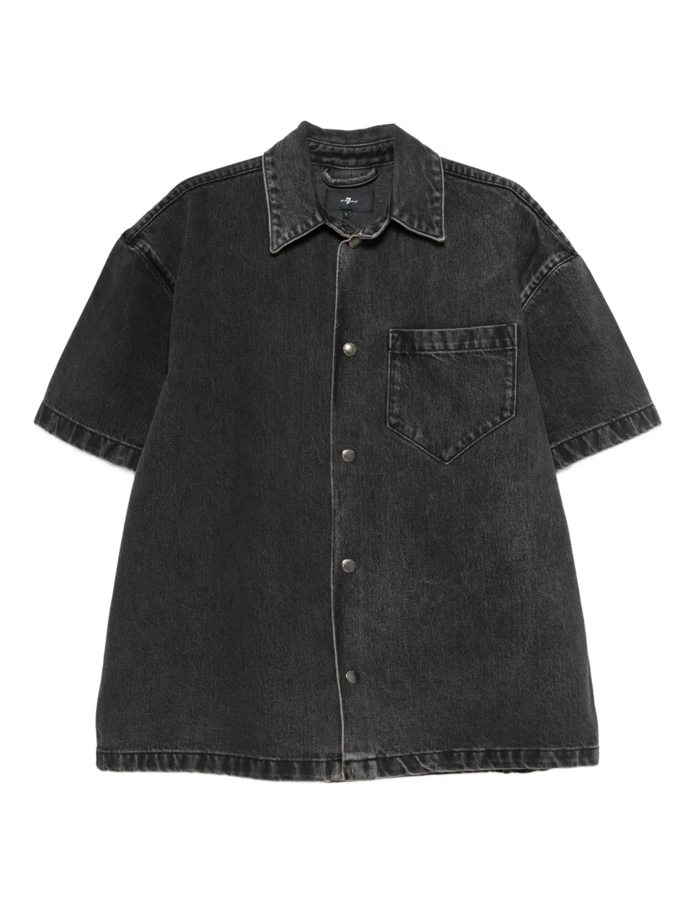 7 For All Mankind short-sleeve denim shirt Zwart