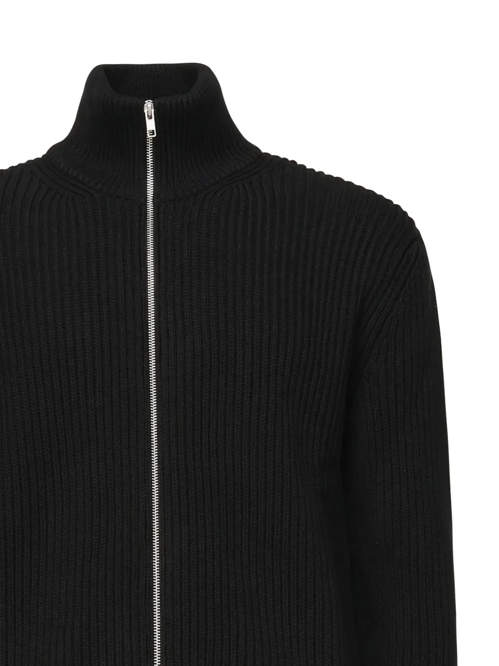 MM6 Maison Margiela X Salomon ribbed zip-up cardigan Zwart
