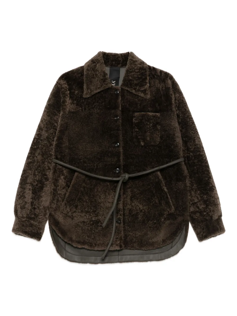 Blancha belted shearling jacket Bruin