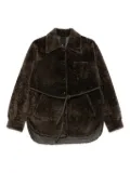 Blancha belted shearling jacket - Brown