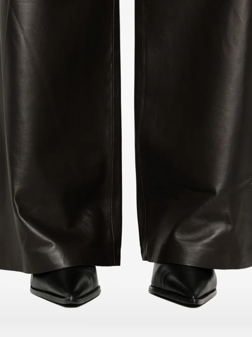 Arma Leren broek met elastische taille Bruin