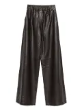 Arma elastic-waist leather trousers - Brown