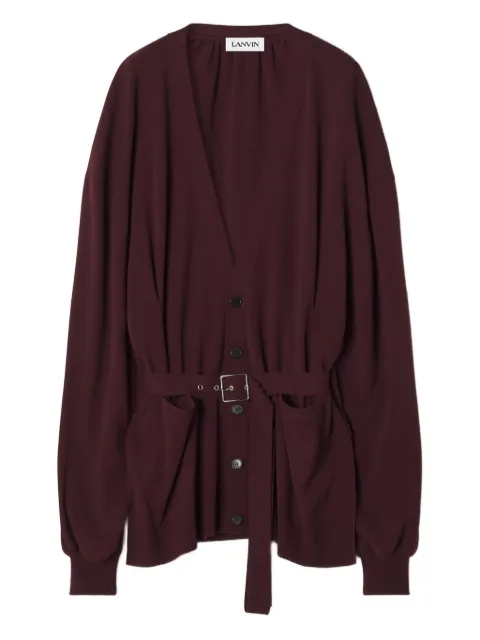 Lanvin belted balloon-sleeve cardigan