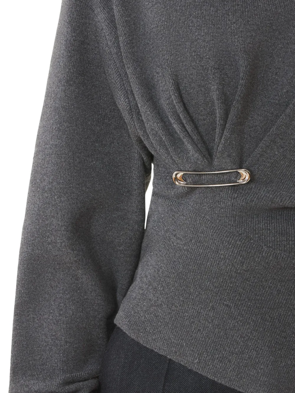 Lanvin Asymmetrische trui met veiligheidsspeld Grijs