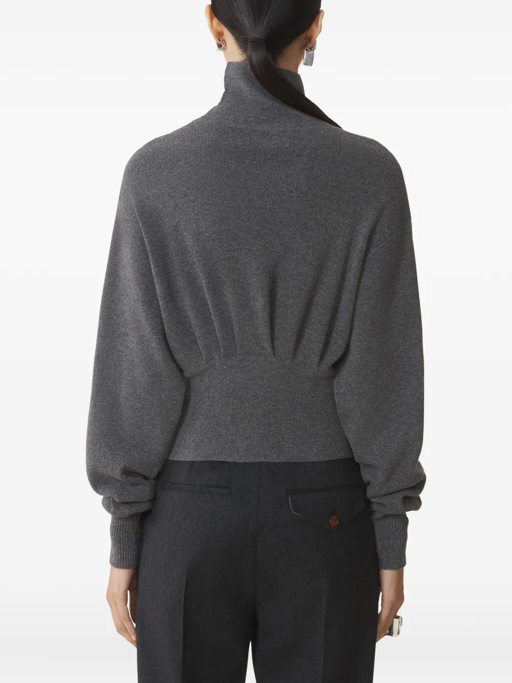 Lanvin Asymmetrische trui met veiligheidsspeld Grijs