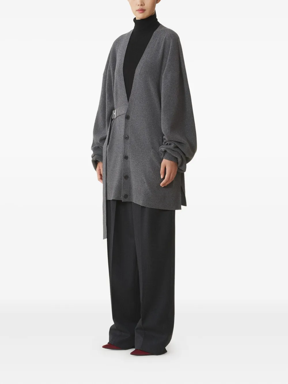 Lanvin Vest met ballonmouwen en ceintuur Grijs