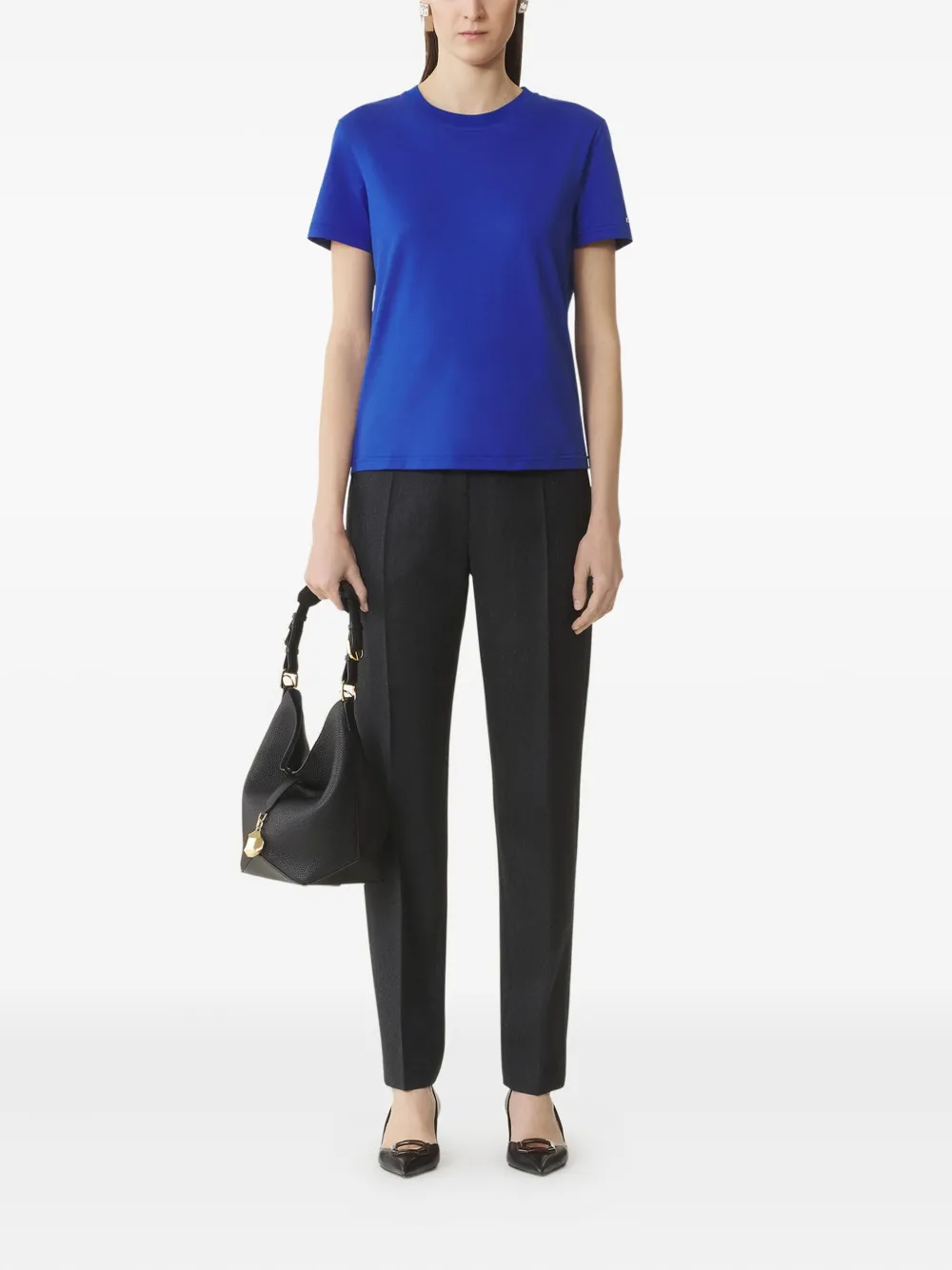 Lanvin Katoenen T-shirt met strikdetail Blauw