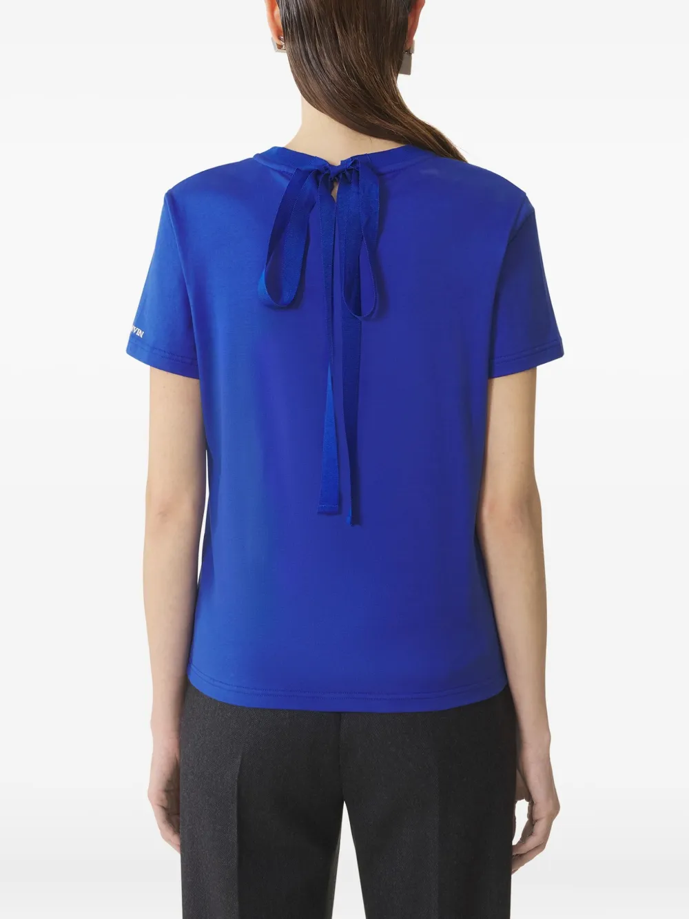 Lanvin Katoenen T-shirt met strikdetail Blauw