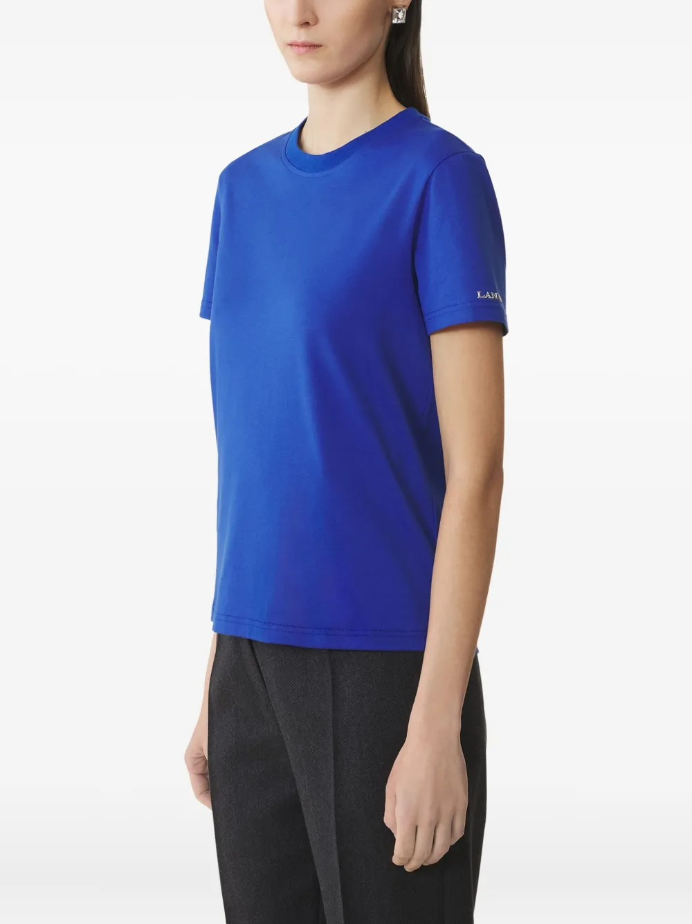 Lanvin Katoenen T-shirt met strikdetail Blauw