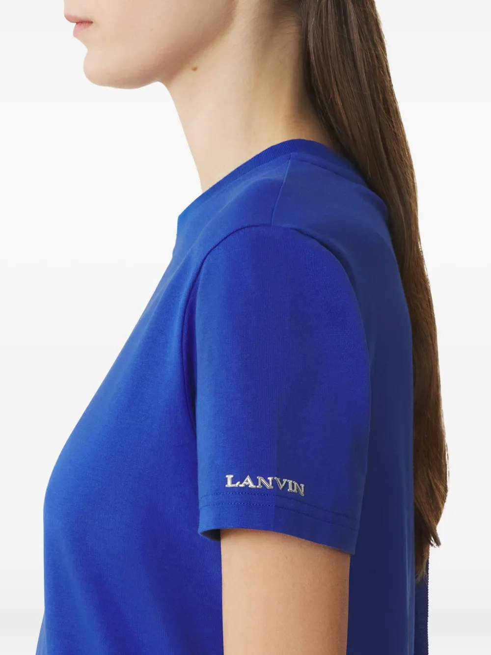 Lanvin Katoenen T-shirt met strikdetail Blauw
