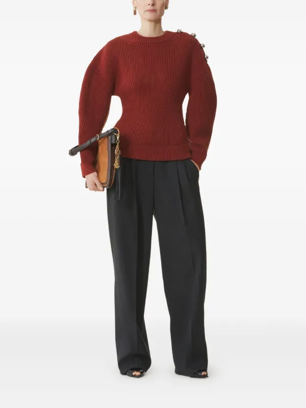 Lanvin button-embellished Ribbed Sweater | Red | FARFETCH Lanvin button-embellished Ribbed Sweater | Red | FARFETCH