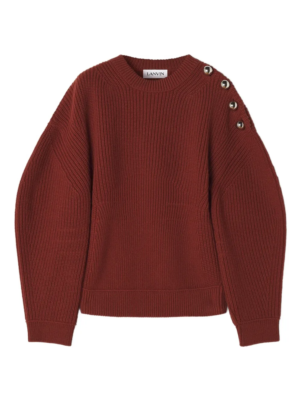Lanvin Geribbelde trui verfraaid met knopen Rood