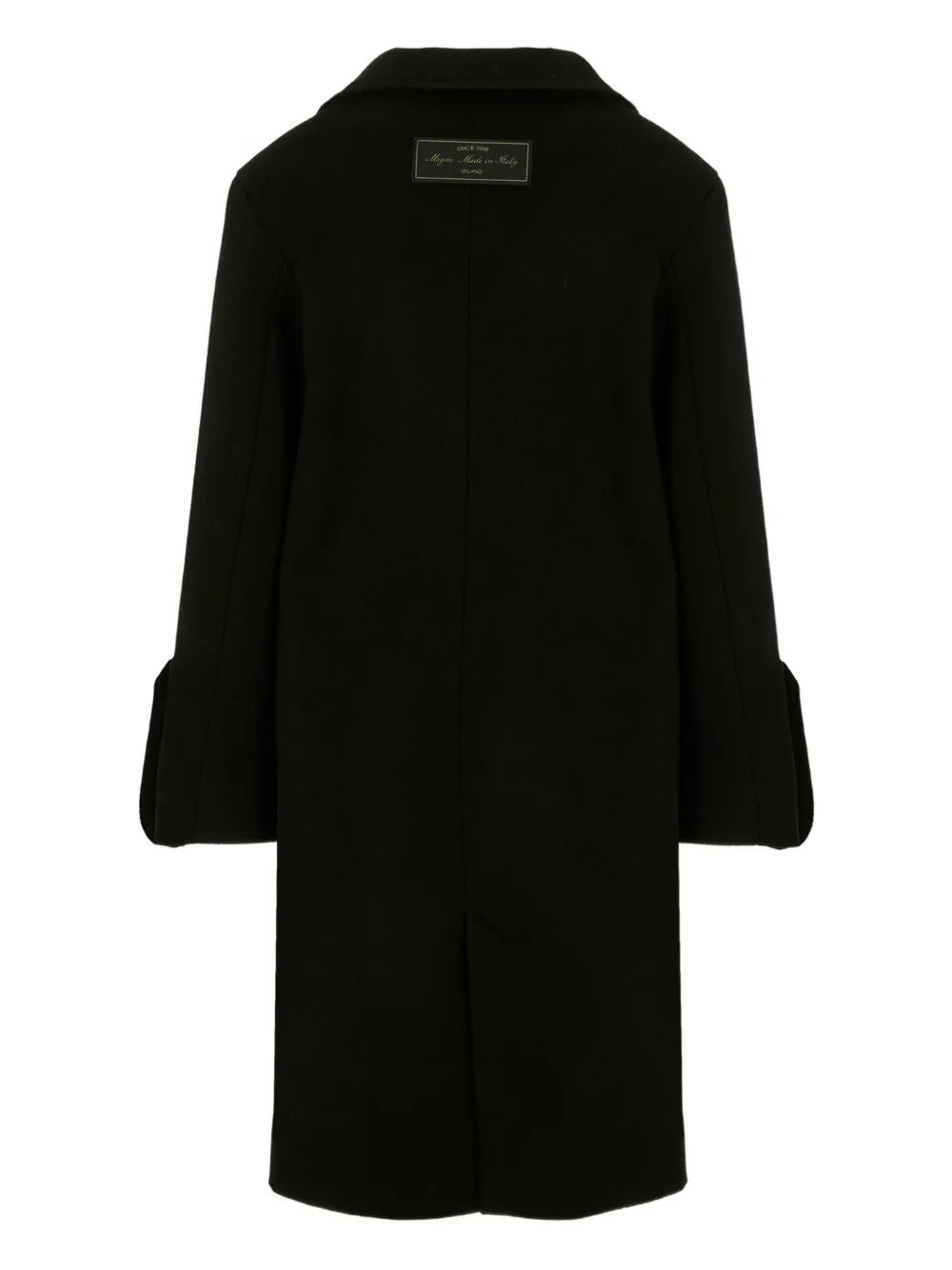 Msgm Button-detailed Flared-cuff Coat In Black