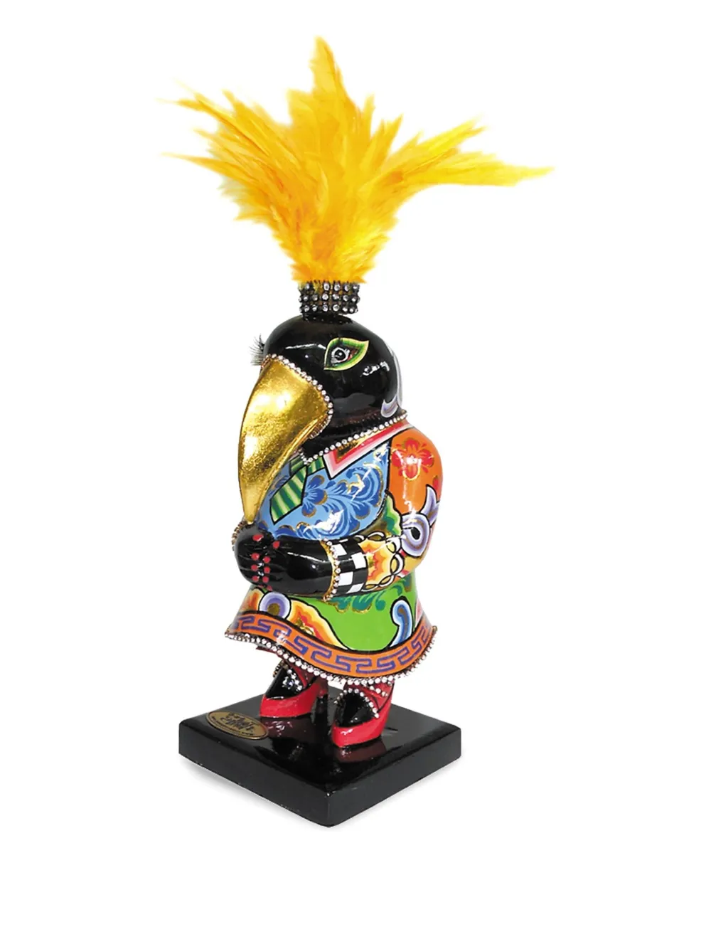 Toms Drag Feathered-headdress Bird Figurine In Black
