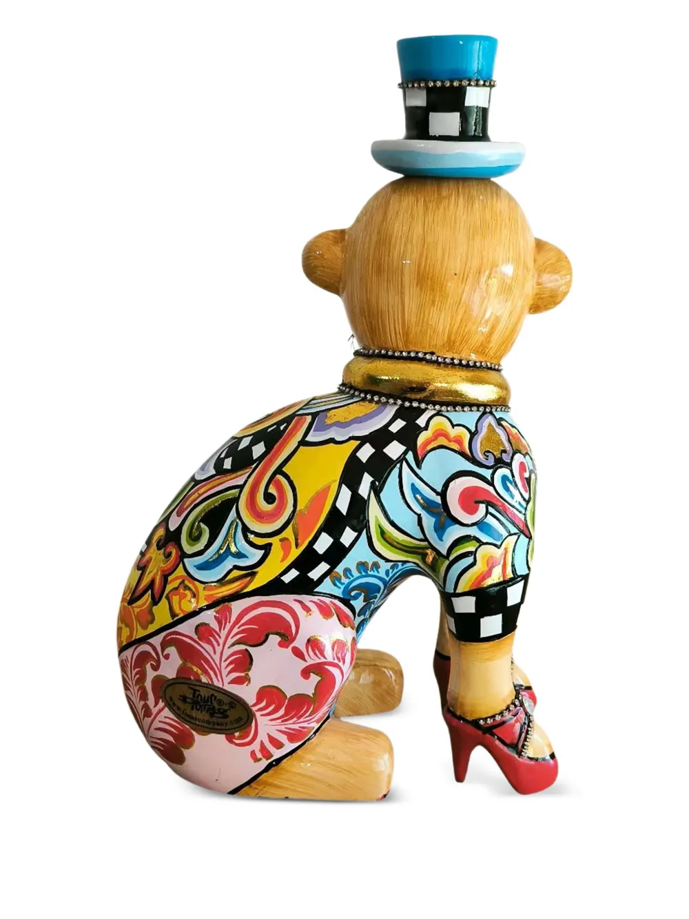 Toms Drag hat-embellished cat sculpture (20cm x 30cm) | Blue | Image 1