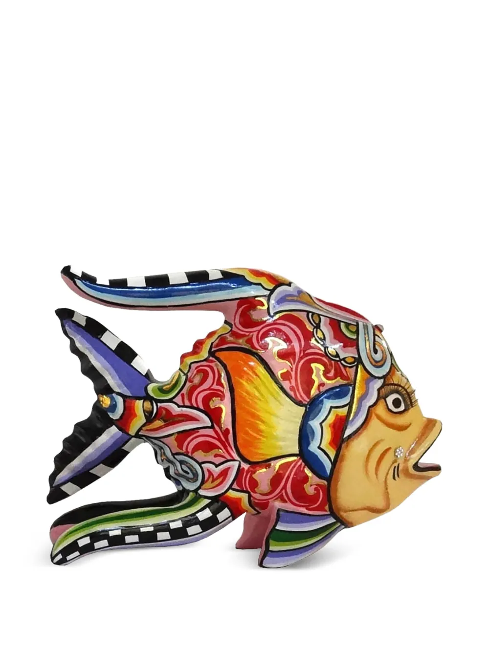 Toms Drag painted fish sculpture (21cm x 14.5cm) | Red | Image 1