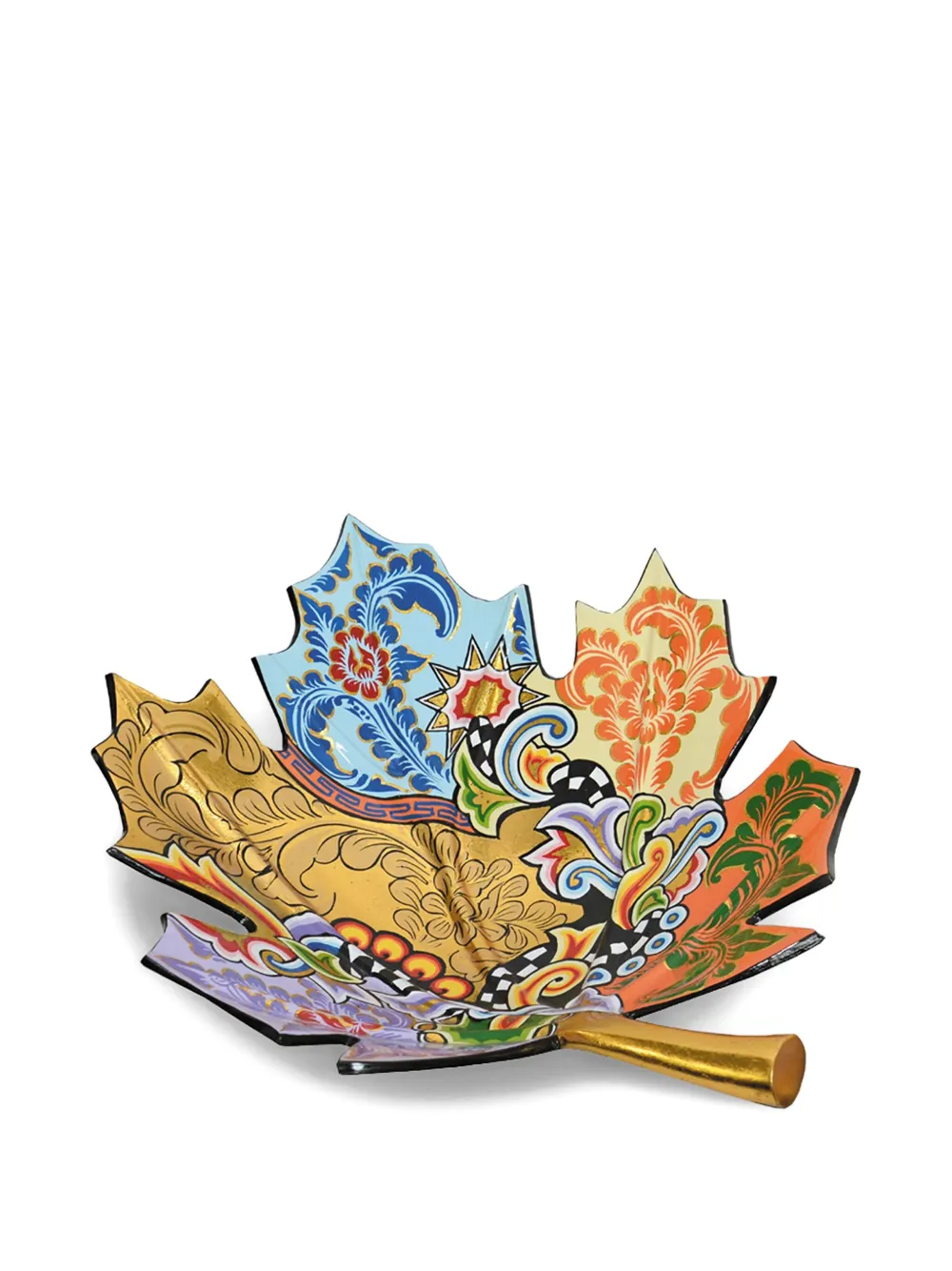 Toms Drag Maple-leaf Decorative Tray (40cm X 30cm) In Gold