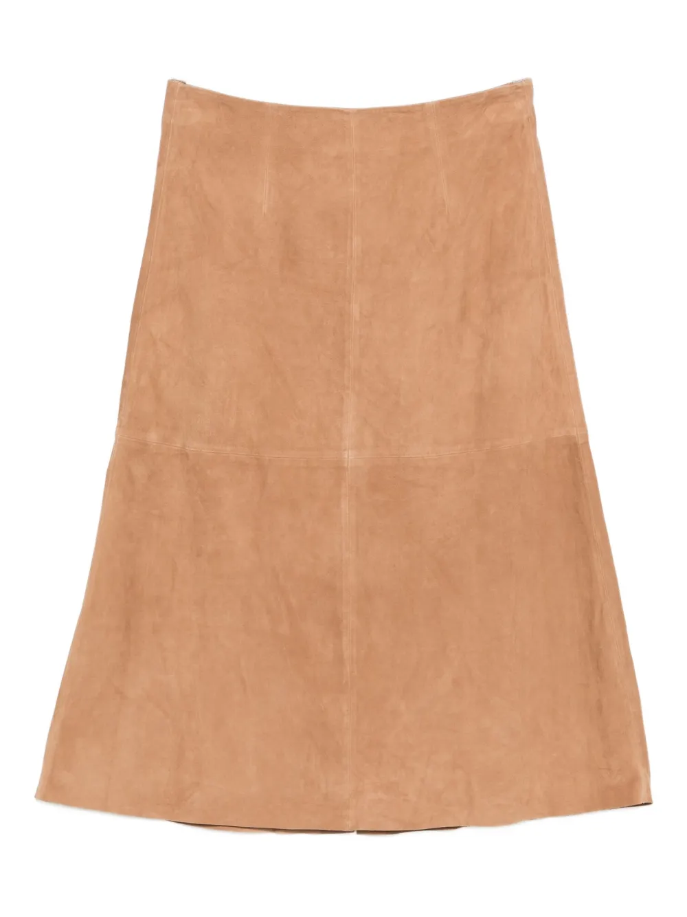 Arma Philipa suède midi-rok met A-lijn Beige