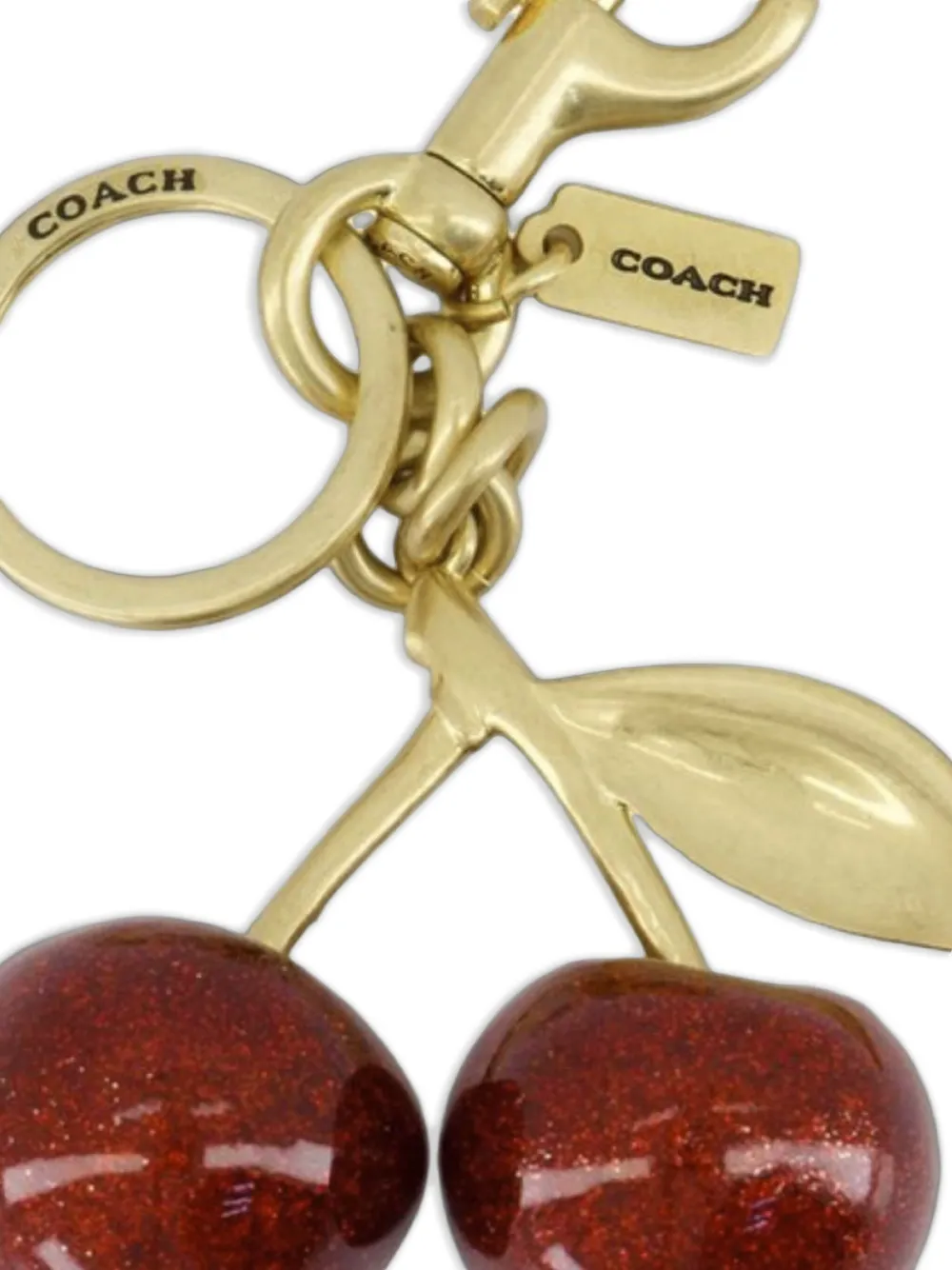 Coach Cherry sleutelhanger met glitter Goud