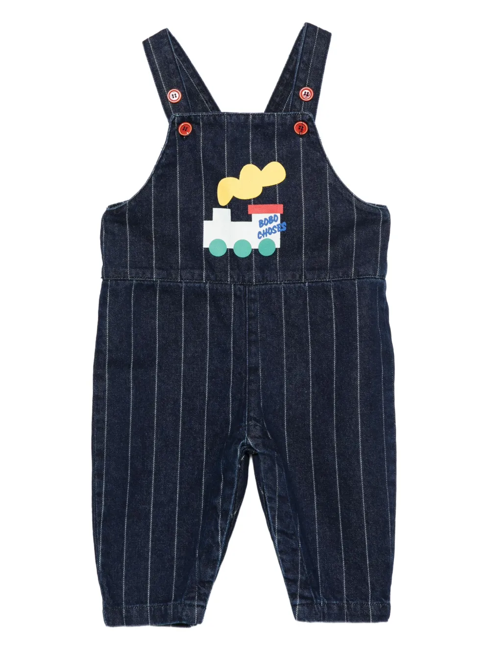 Bobo Choses Choo tuinbroek met krijtstreep Blauw