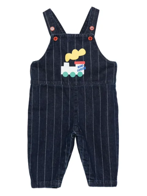 Bobo Choses Choo Choo pinstripe dungarees
