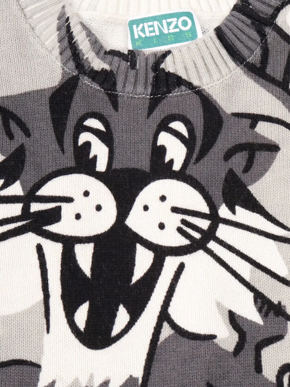 Kenzo Kids Sweater met lange mouwen en print Grijs