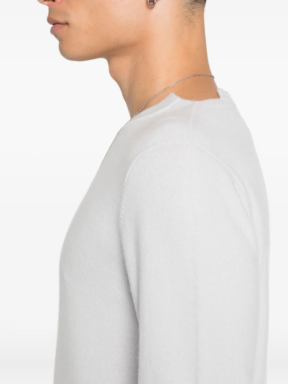 extreme cashmere Trui met hoge hals en lange mouwen Grijs