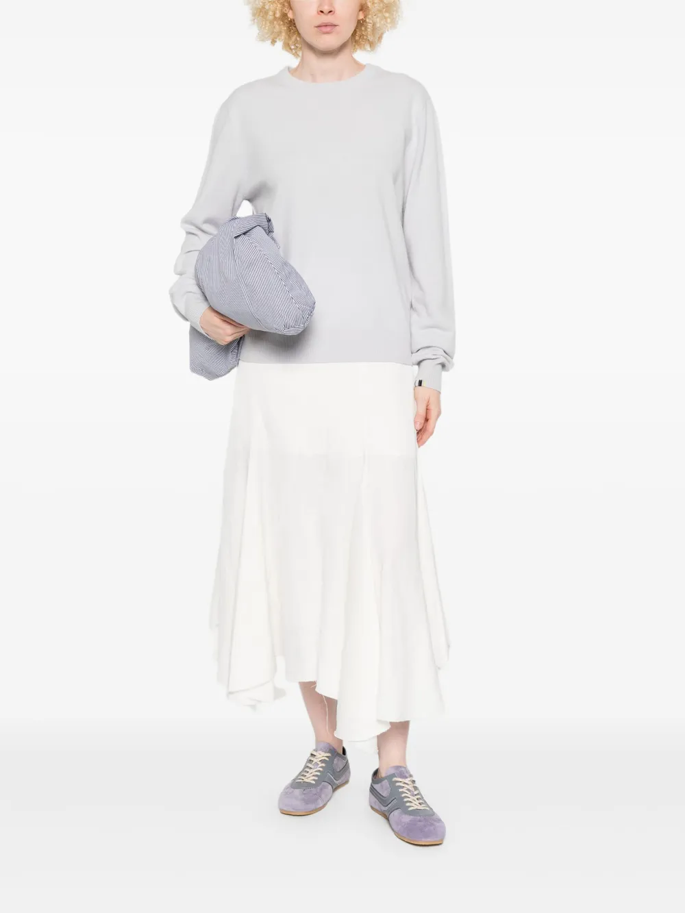 extreme cashmere Trui met hoge hals en lange mouwen Grijs