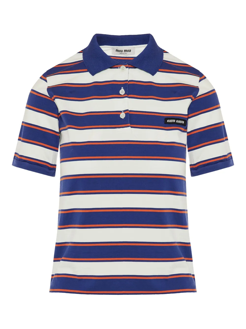 Miu Miu Gestreiftes Poloshirt | Blau | Image 1