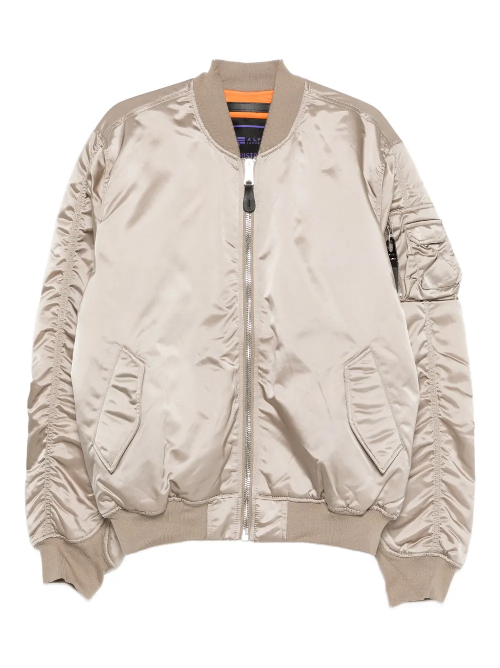 Alpha Industries Ma-1 Zip-fastening Bomber Jacket In Neutral