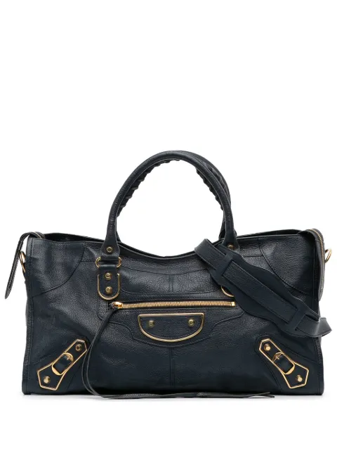 Balenciaga Pre-Owned 2015 Goatskin Motocross Classic Metallic Edge Part Time satchel