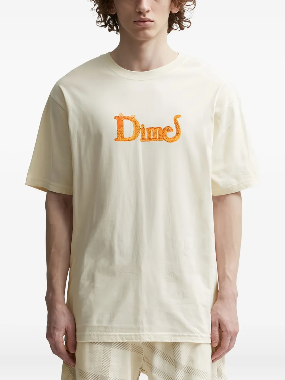 dime T-shirt met logo Beige