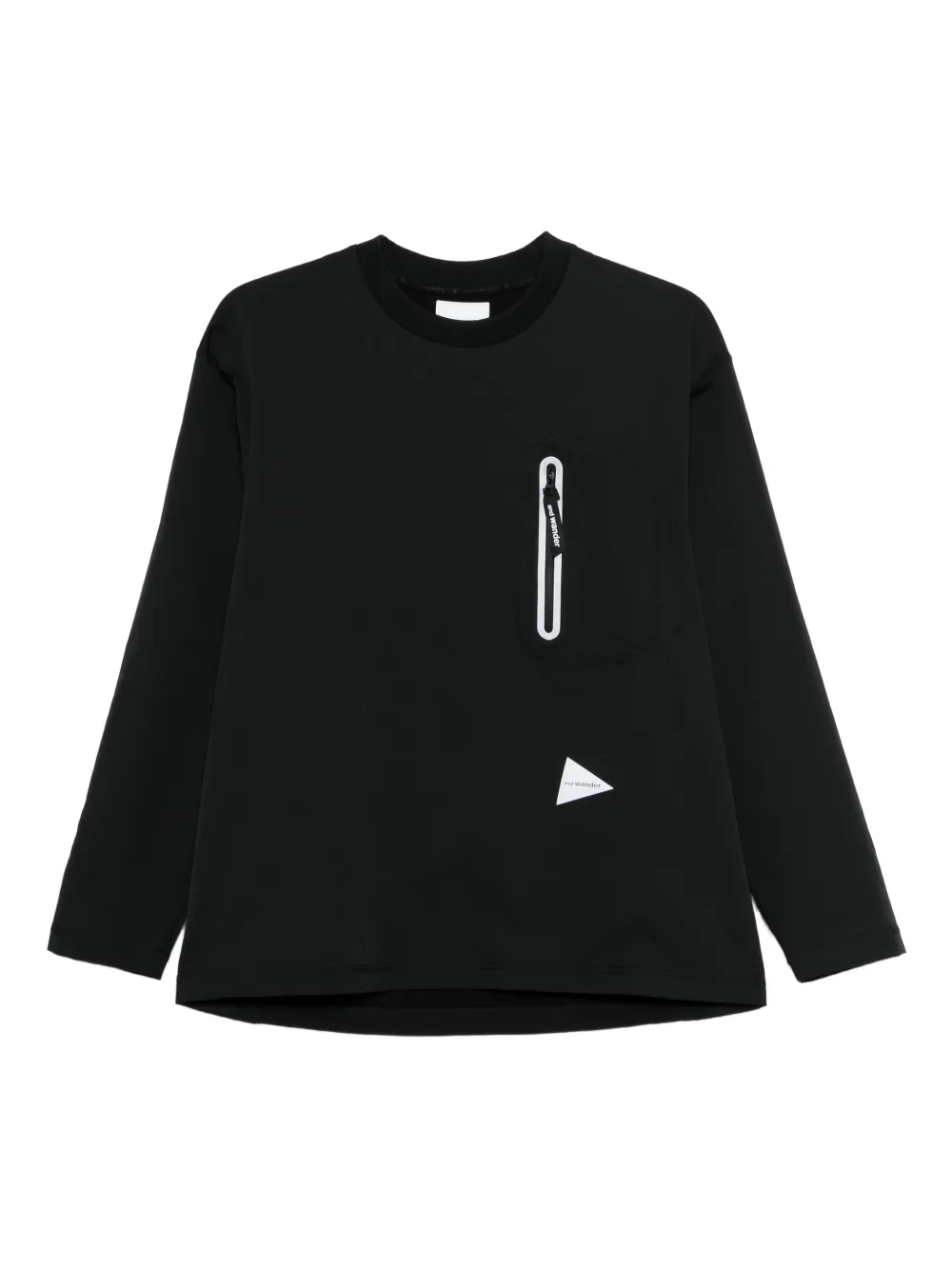and Wander Hybrid Warm zip-pocket long-sleeved T-shirt - Nero