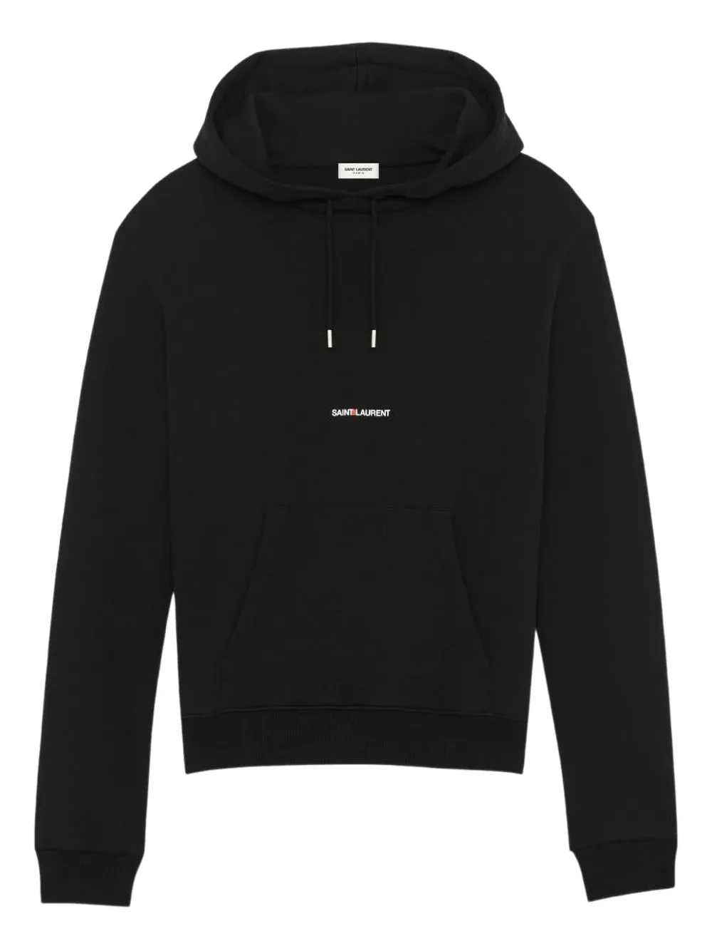 Saint Laurent Logo Hooded Sweatshirt In Black
