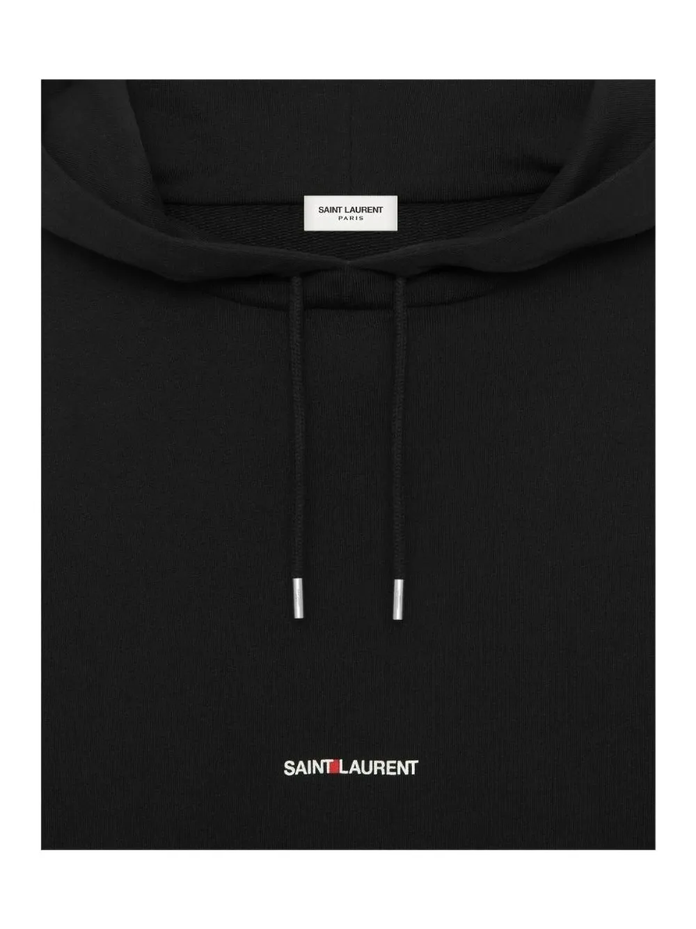 Saint Laurent Logo Hooded Sweatshirt In Black